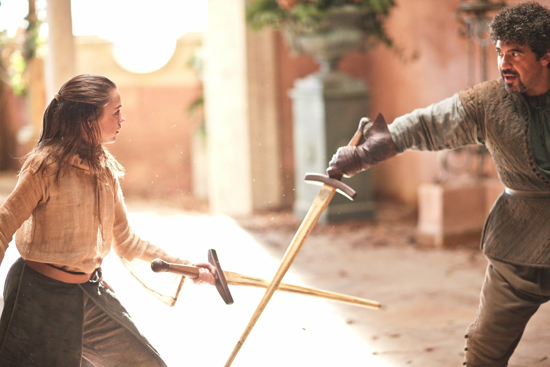Download Miltos Yerolemou Syrio Forel Maisie Williams Arya Stark TV Show Game Of Thrones 4k Ultra HD Wallpaper