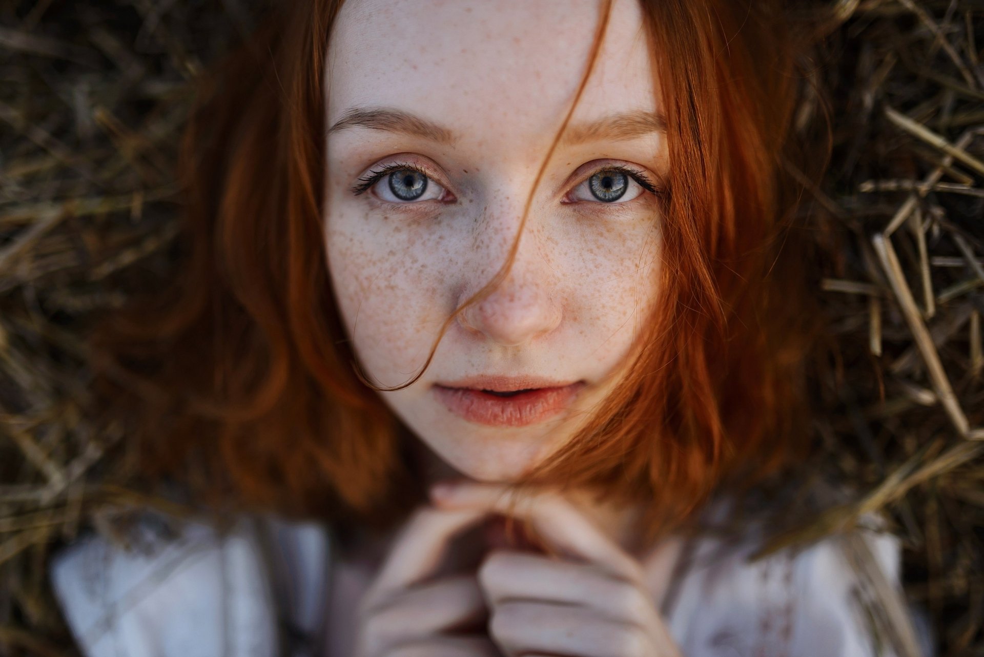 Download Redhead Freckles Blue Eyes Face Photography Child HD Wallpaper