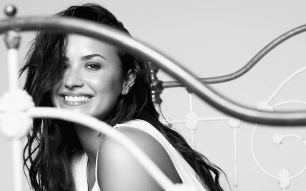Music Demi Lovato Singer Actress Black & White Monochrome Smile HD Wallpaper | Background Image