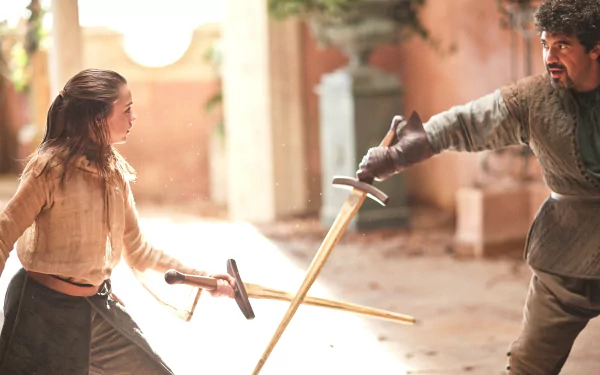 Miltos Yerolemou Syrio Forel Maisie Williams Arya Stark TV Show Game Of Thrones HD Desktop Wallpaper | Background Image