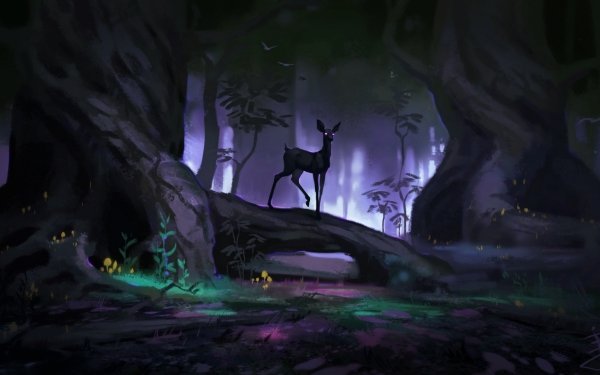 Fantasy Deer Fantasy Animals Forest HD Wallpaper | Background Image