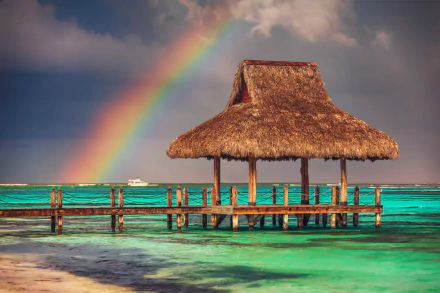  Rainbow over Tropical Pier by Valentin Valkov