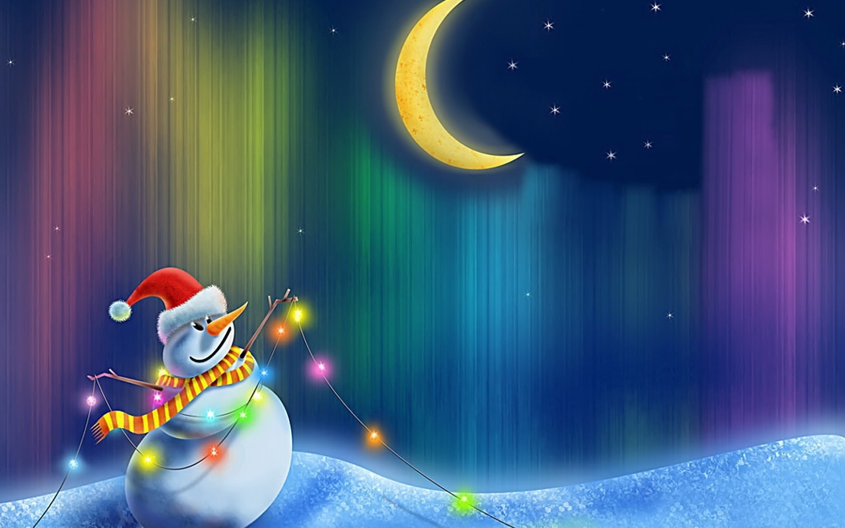 Snowman in HD desktop wallpaper.