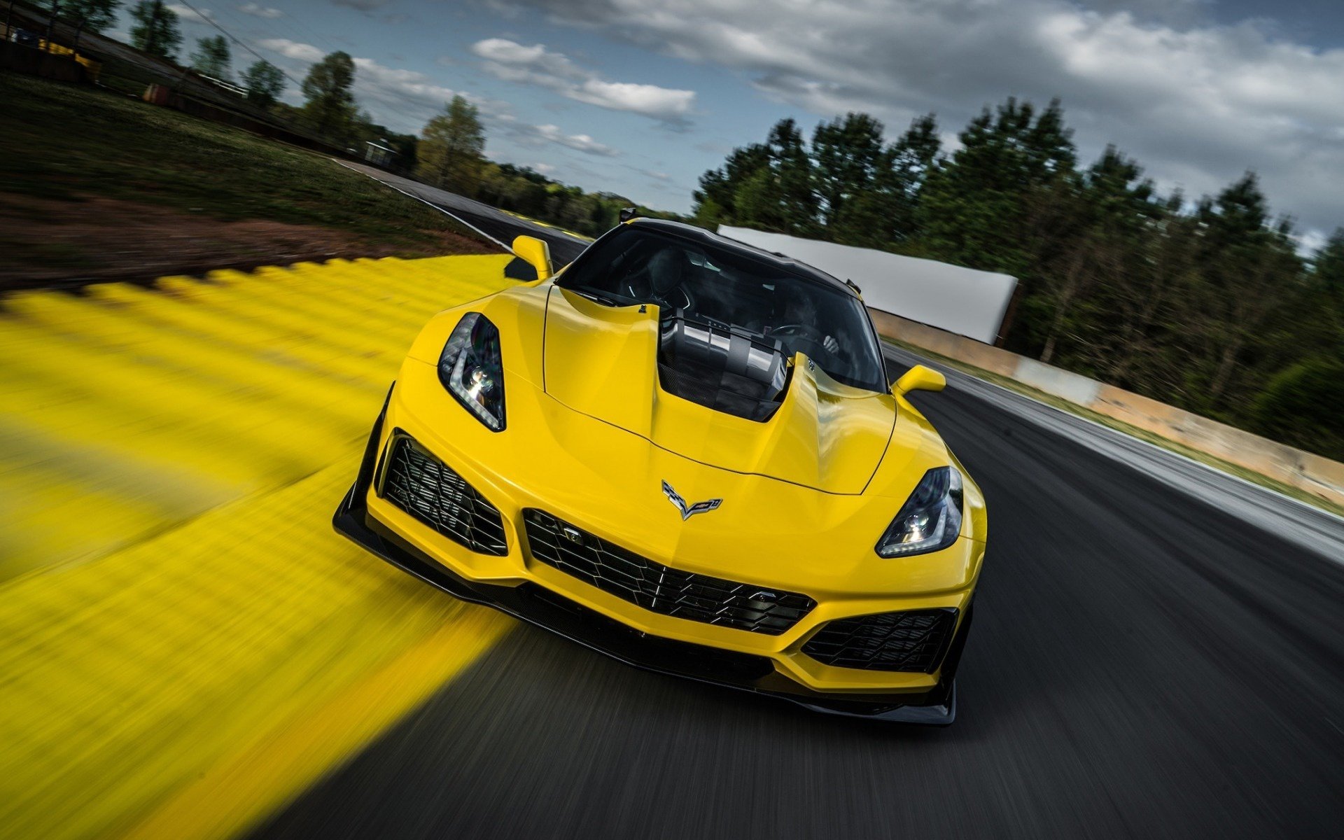 Download Race Car Yellow Car Grand Tourer Car Chevrolet Chevrolet Corvette Vehicle Chevrolet Corvette C7.R HD Wallpaper