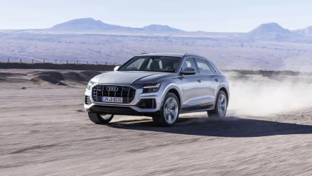silver car SUV car Audi vehicle Audi Q8 HD Desktop Wallpaper | Background Image