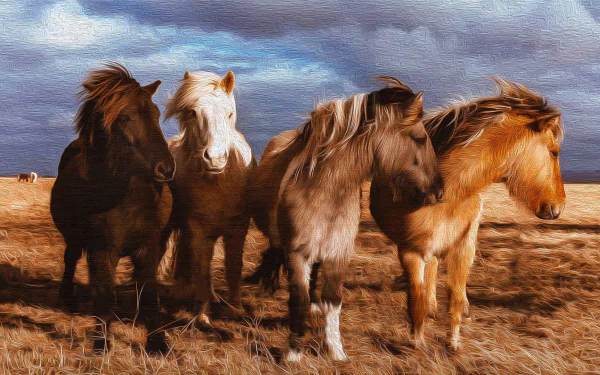  Ponies - Oil on Canvas