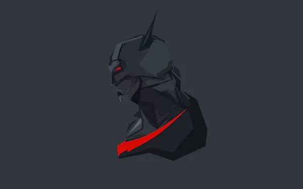 Stylized comic-style Batman bust with red glowing eyes and a red accent on a dark background, designed as a 4K Ultra HD PC desktop wallpaper.