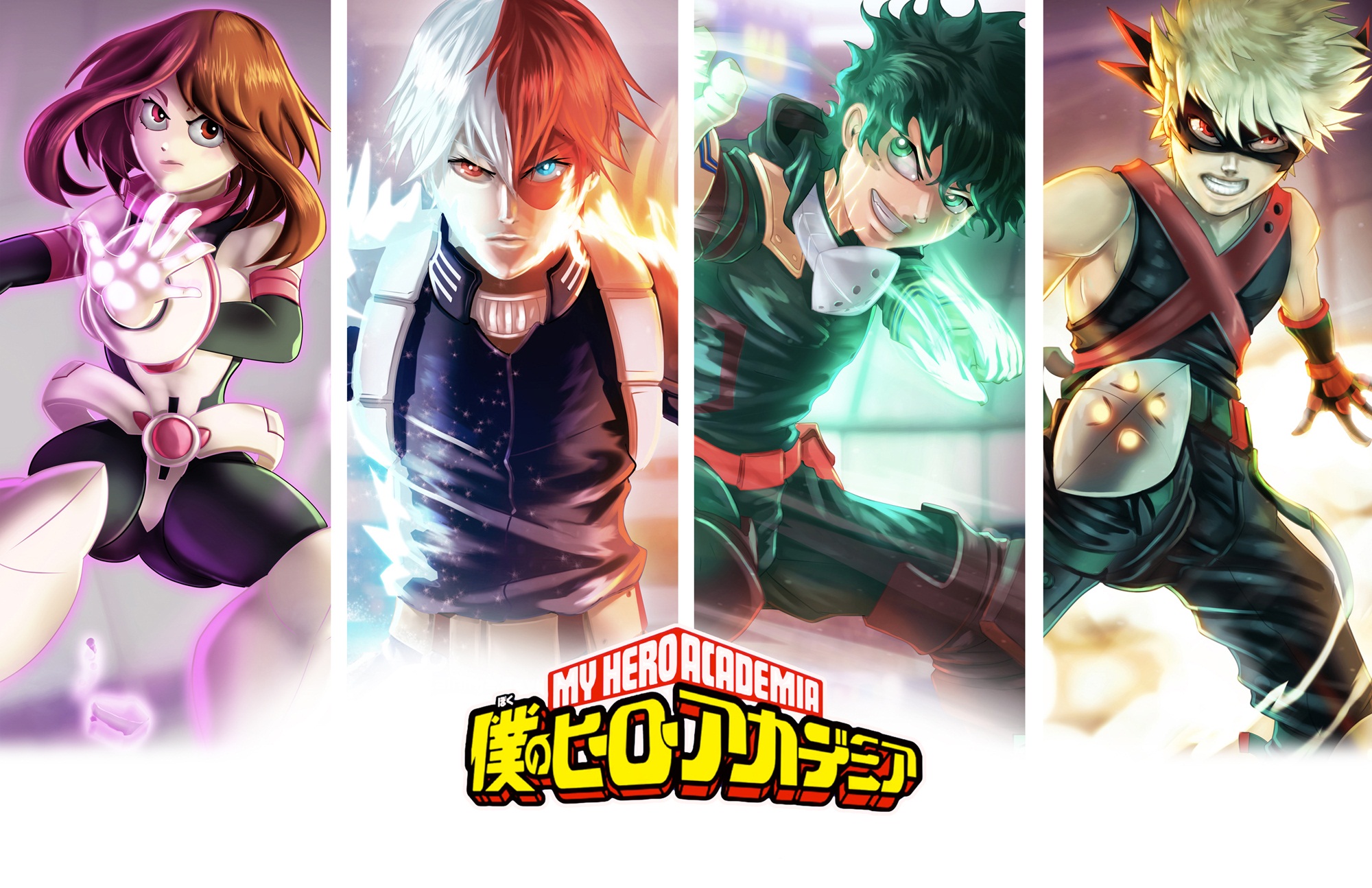 Download Ochaco Uraraka Shoto Todoroki Izuku Midoriya Katsuki Bakugou Anime  My Hero Academia HD Wallpaper by Robbie Reilly