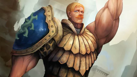 4K Ultra HD anime wallpaper featuring Escanor from The Seven Deadly Sins, showcasing his muscular build and confident expression in vibrant detail.