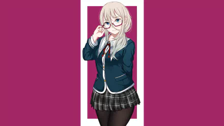 pantyhose glasses school uniform Anime girl anime girl HD Desktop Wallpaper | Background Image