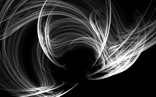 An abstract HD desktop wallpaper featuring swirling white lines against a dark background, creating a sense of movement and depth.