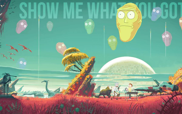 Rick and Morty No Man's Sky HD Wallpaper