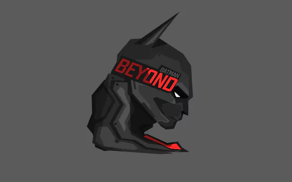 8K Ultra HD PC wallpaper featuring a stylized dark profile of Savitar from DC Comics, combined with Batman Beyond elements and bold BEYOND text across the visor.