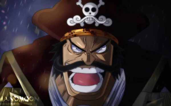 Golden One Piece wallpaper featuring Gol D. Roger, in stunning HD quality perfect for anime fans and One Piece enthusiasts.