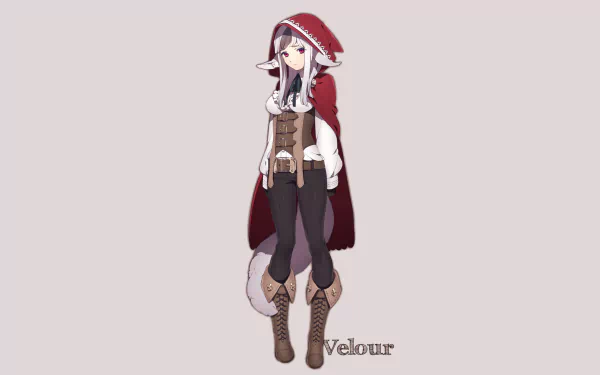 HD PC wallpaper of a white-haired, red-eyed character from the video game Fire Emblem Fates, dressed in a red hooded cape and medieval-style outfit.