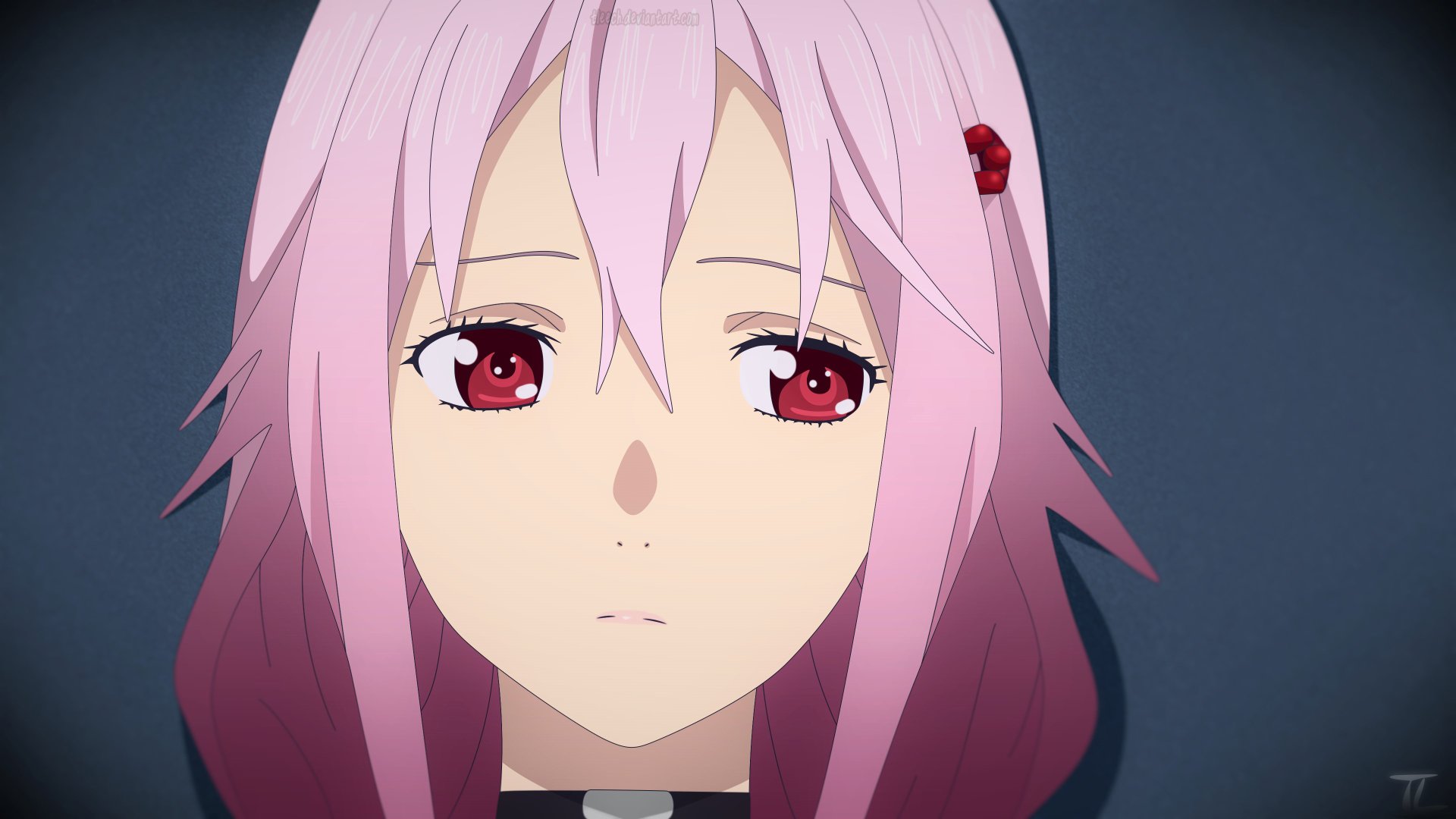 Close-up of Inori Yuzuriha from the anime Guilty Crown, rendered in vibrant 4K Ultra HD quality for a PC desktop wallpaper.