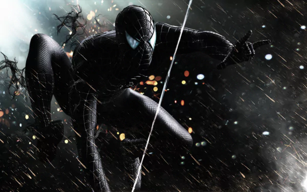Spider-Man 3 HD desktop wallpaper with a dark and dramatic movie-themed background.
