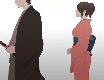 ponytail kimono samurai crying Tae Shimura Kondo Isao Anime Gintama anime samurai HD Desktop Wallpaper | Background Image