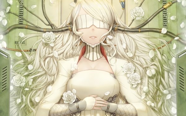 Anime Original Long Hair Blonde Flower Wire HD Wallpaper | Background Image