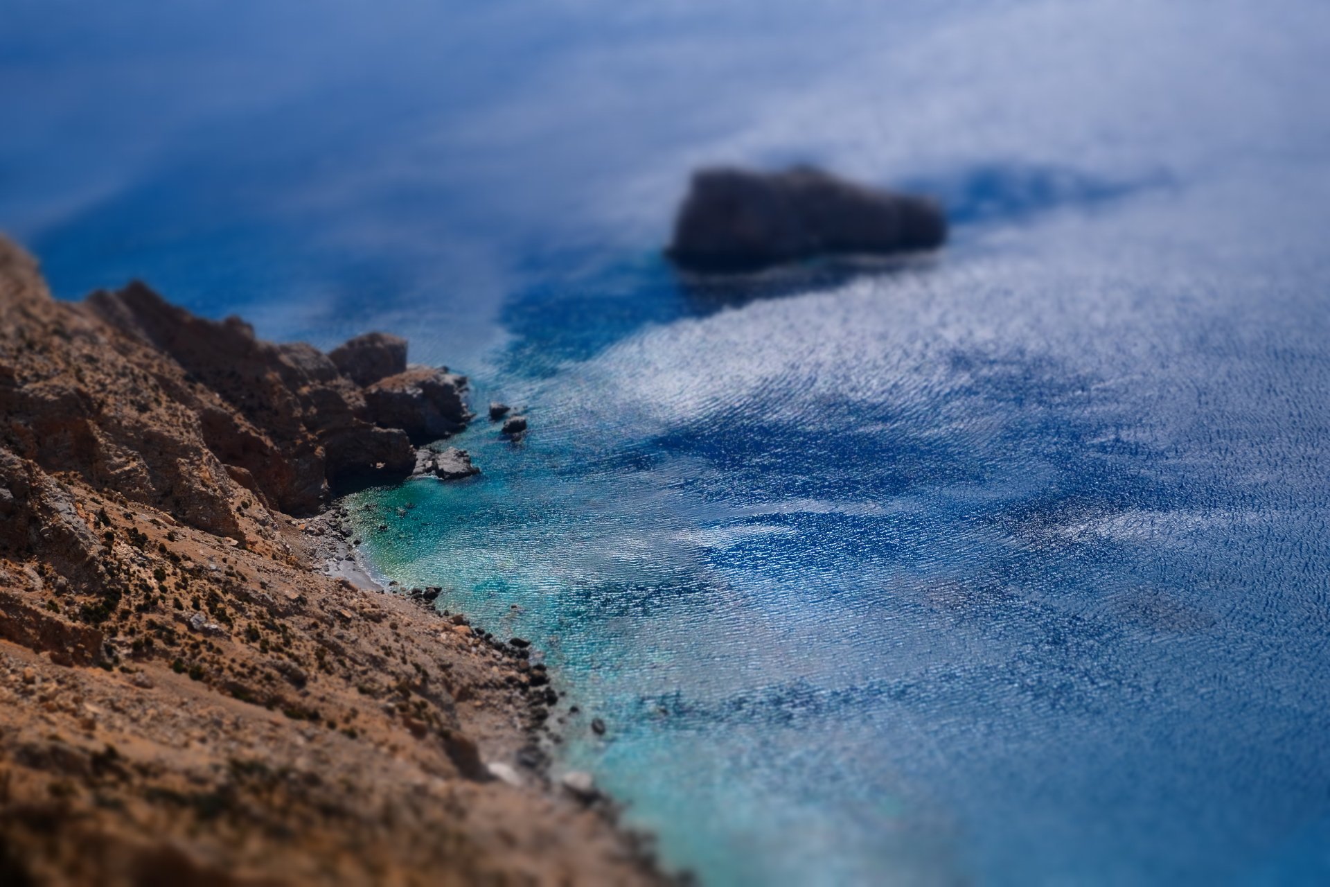 Download Tilt Shift Coast Water Greece Nature Coastline 4k Ultra HD Wallpaper