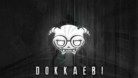 Minimalist 8K Ultra HD desktop wallpaper featuring Dokkaebi from Tom Clancy's Rainbow Six: Siege in a sleek, dark-themed design for gaming fans.