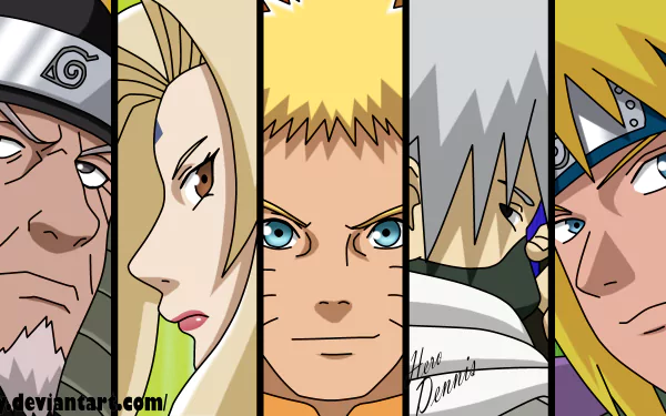 Naruto Uzumaki Kakashi Hatake Minato Namikaze Hiruzen Sarutobi Tsunade (Naruto) Tobirama Senju Hashirama Senju Anime Naruto HD Desktop Wallpaper | Background Image