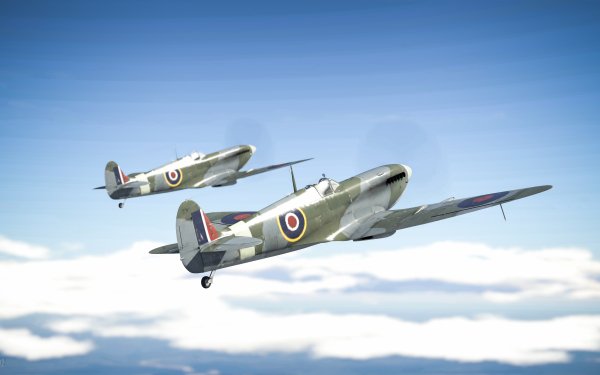 Video Game War Thunder Airplane World War II Supermarine Spitfire HD Wallpaper | Background Image