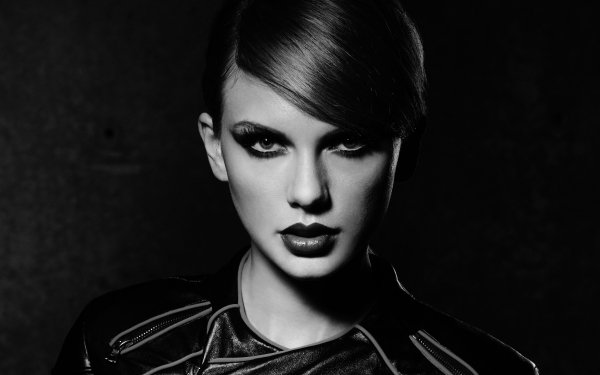 Music Taylor Swift Singer Makeup Face Monochrome Black & White HD Wallpaper | Background Image