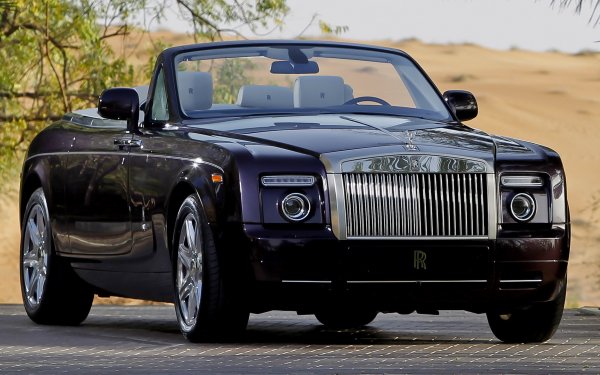 Vehicles Rolls-Royce Phantom Drophead Coupe Rolls Royce Full-Size Car Black Car Car HD Wallpaper | Background Image