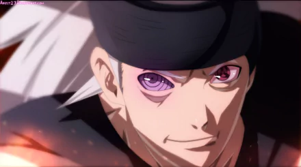 HD anime desktop wallpaper featuring Madara Uchiha from Naruto, showcasing his intense gaze with the distinct Sharingan and Rinnegan eyes.