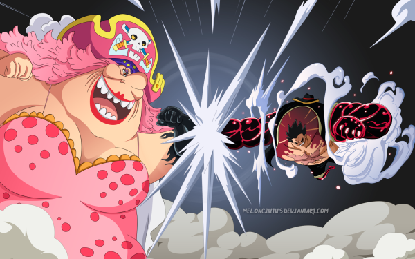Anime One Piece Charlotte Linlin Monkey D. Luffy HD Wallpaper | Background Image