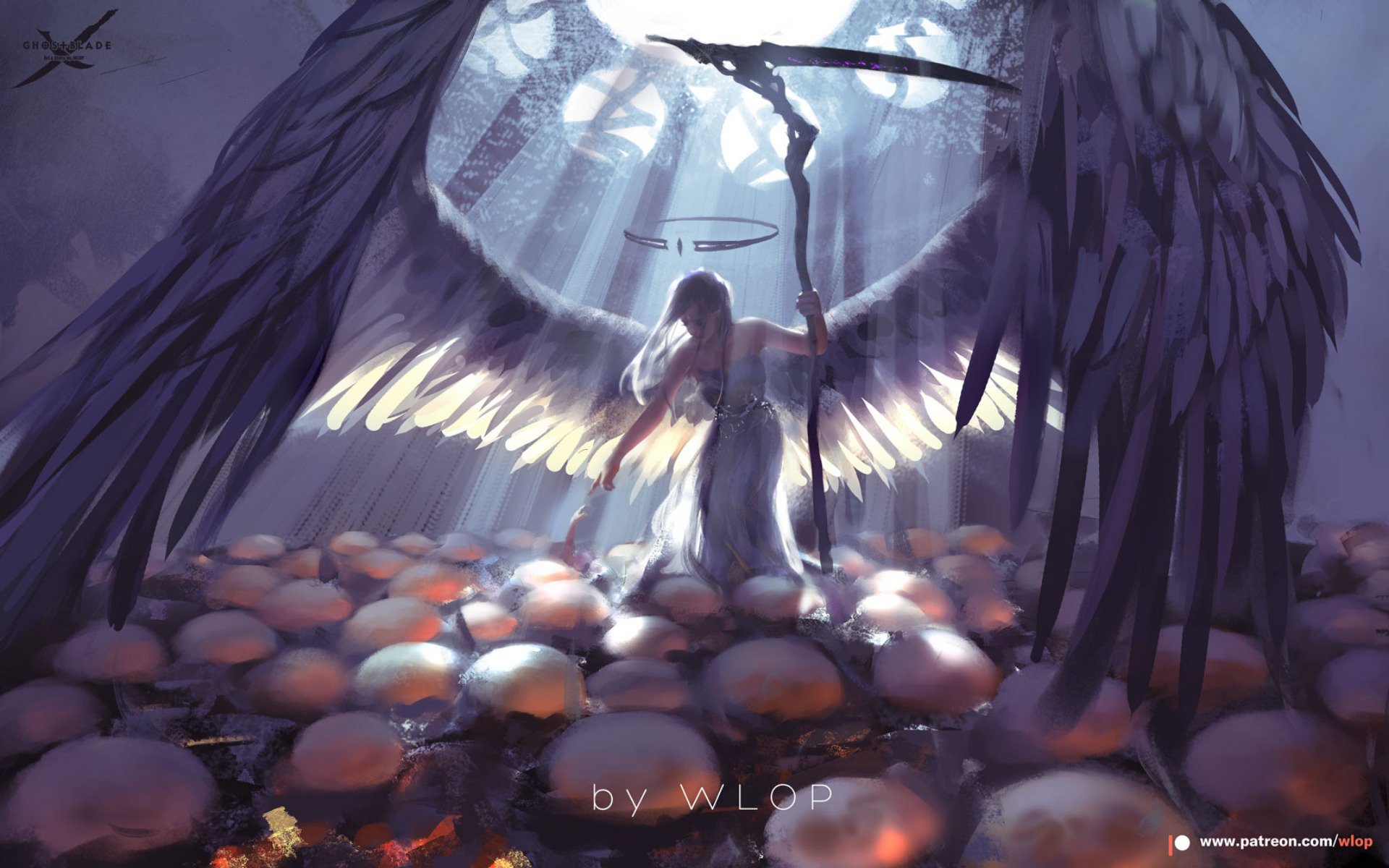 GhostBlade Angel Wings HD Wallpaper by Wang Ling