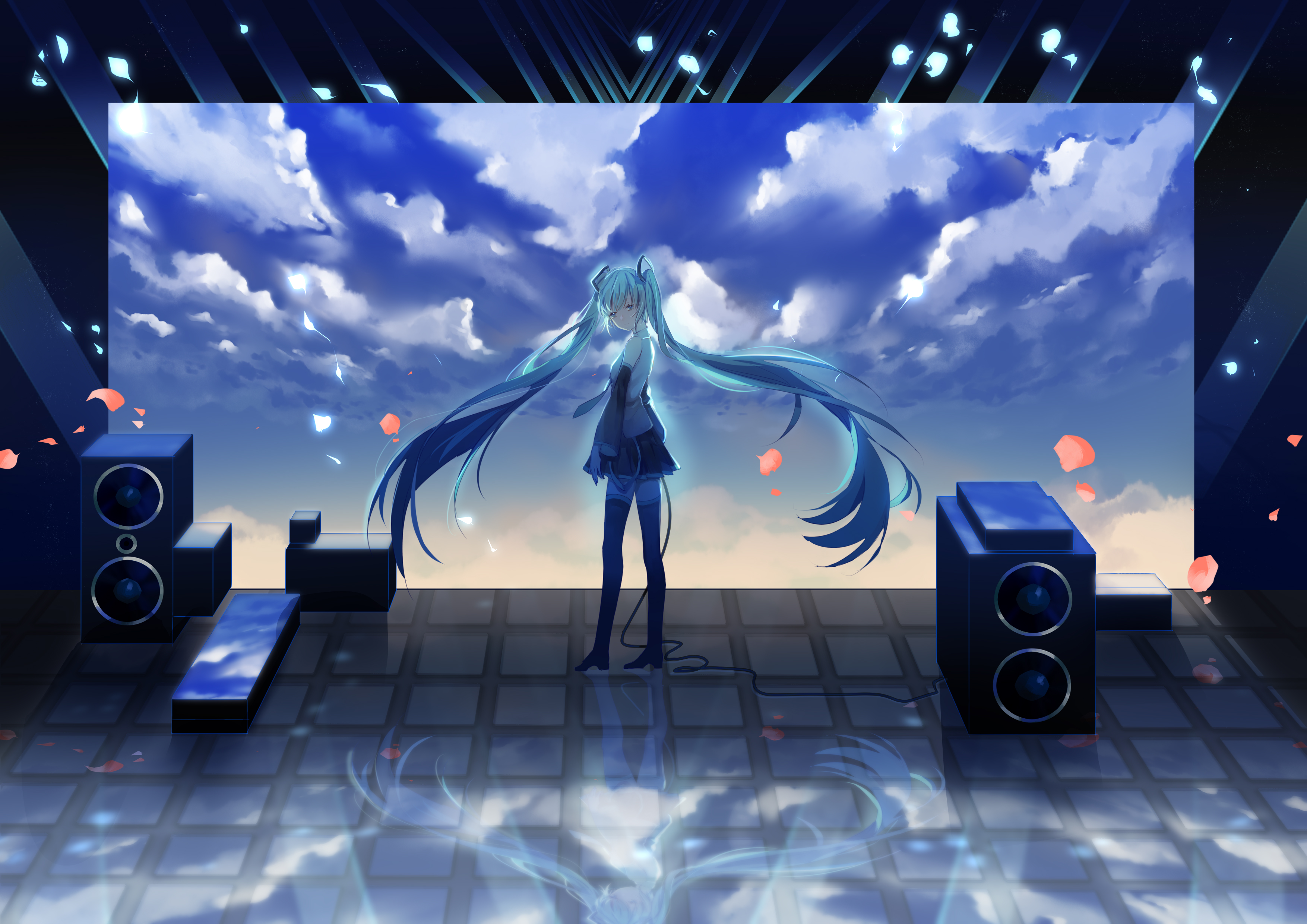 Download Hatsune Miku Anime Vocaloid HD Wallpaper by 柒禾页