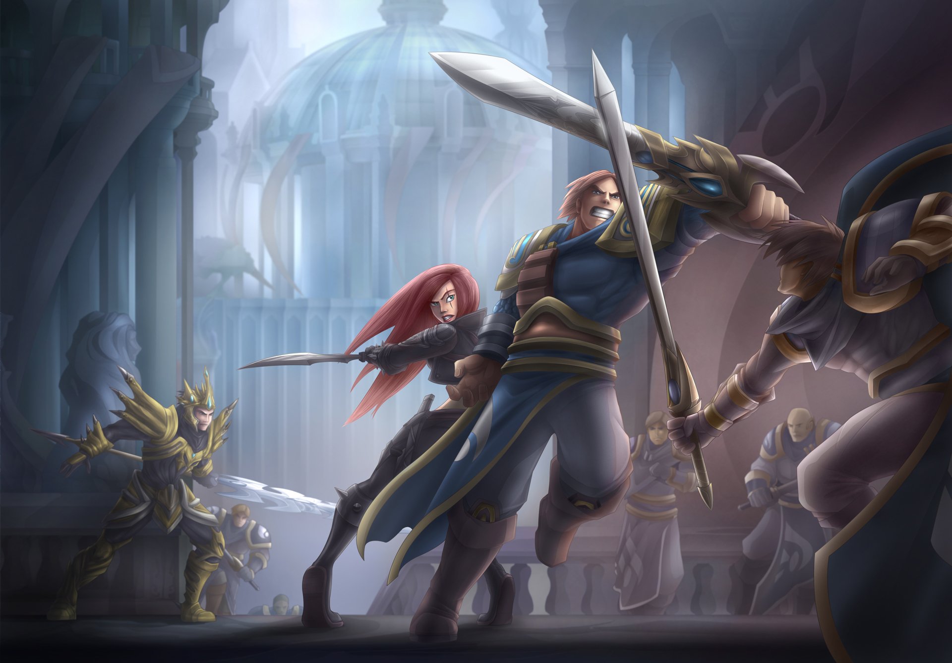 Download Garen (League Of Legends) Katarina (League Of Legends) Video Game League Of Legends HD Wallpaper by VegaColors