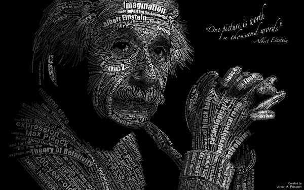 Celebrity Albert Einstein Text Typography HD Wallpaper | Background Image