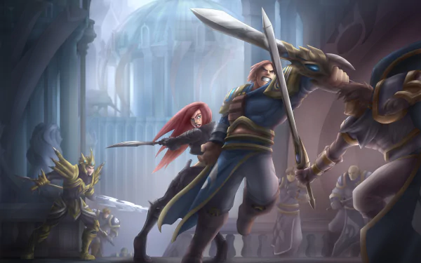 Garen (League Of Legends) Katarina (League Of Legends) video game League Of Legends HD Desktop Wallpaper | Background Image