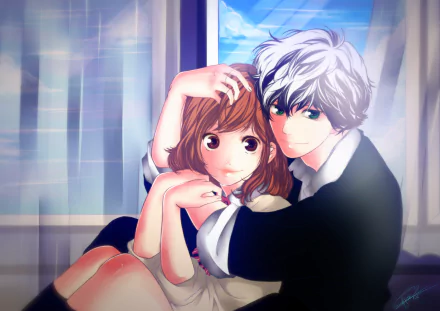 Kou Mabuchi Futaba Yoshioka Anime Ao Haru Ride HD Desktop Wallpaper | Background Image