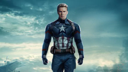 HD PC desktop wallpaper featuring Chris Evans as Captain America from the movie Captain America: The Winter Soldier, part of the Avengers series.