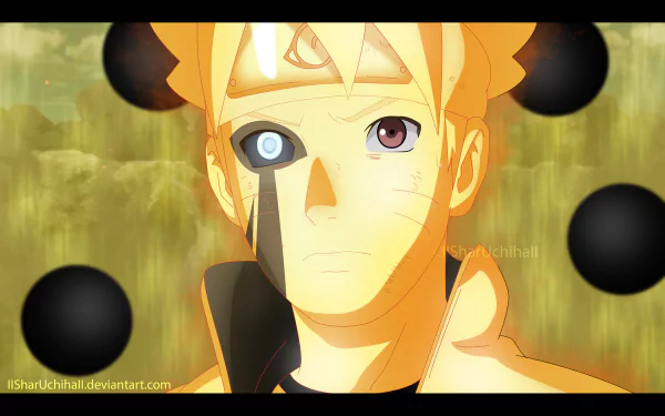 HD PC wallpaper featuring Boruto Uzumaki in Sage Mode with Jōgan eyes, showcasing his unique anime design from the Naruto series.