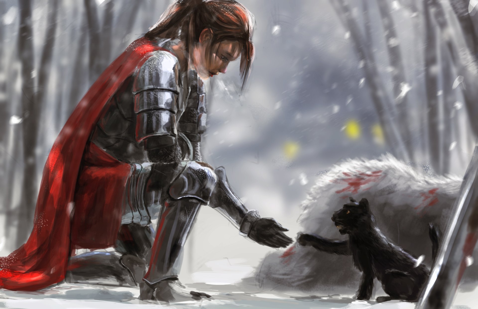 Warrior and Cat Fantasy Knight HD Wallpaper by Joshua Raphael ...