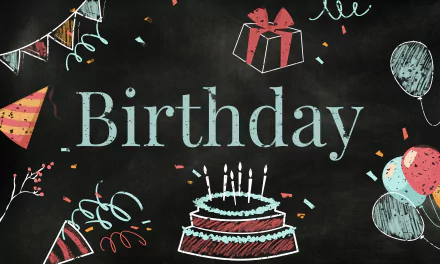 4K Ultra HD PC desktop wallpaper featuring a festive birthday theme with cake, balloons, presents, and colorful decorations on a dark background.