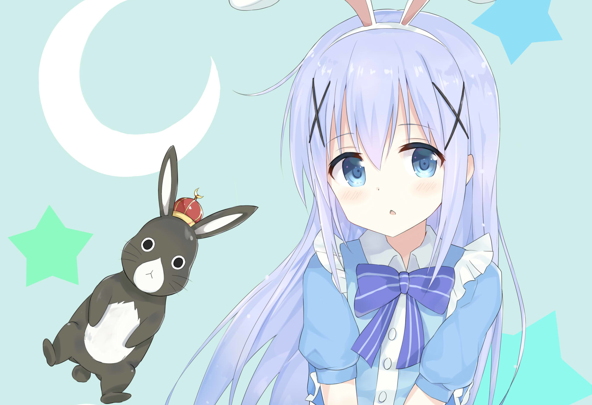 Download Four Pictures Of Anime Characters Holding A Rabbit