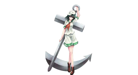 smile boots short hair green eyes green hair Minamitsu Murasa Anime Touhou HD Desktop Wallpaper | Background Image