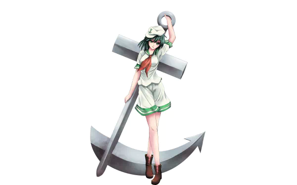 smile boots short hair green eyes green hair Minamitsu Murasa Anime Touhou HD Desktop Wallpaper | Background Image