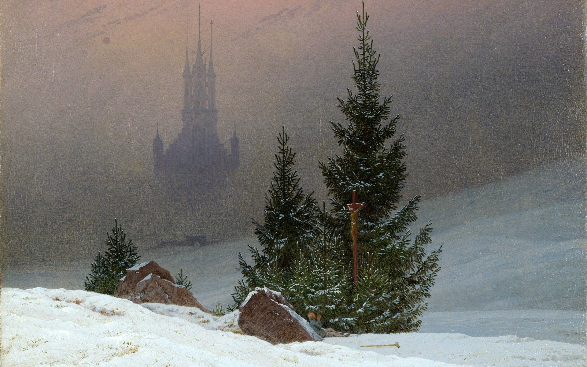 Winter Landscape Painting by Johannes