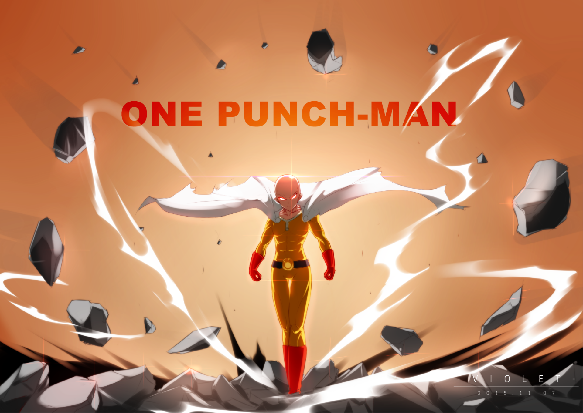 Anime 1920x1080 One-Punch Man Saitama minimalism  One punch man, Violet  evergarden anime, One punch