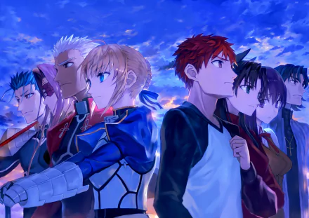 Lancer (Fate/Stay Night) Rider (Fate/stay night) Archer (Fate/Stay Night) Sakura Matou Rin Tohsaka Shirou Emiya Kirei Kotomine Anime Fate/Stay Night HD Desktop Wallpaper | Background Image