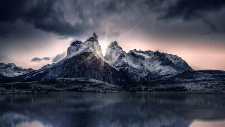mountain sunrise nature Torres del Paine HD Desktop Wallpaper | Background Image