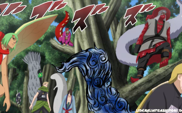 Fû (Naruto) Utakata (Naruto) Han (Naruto) Roshi (Naruto) Yagura Karatachi Yugito Nii Obito Uchiha Anime Naruto HD Desktop Wallpaper | Background Image