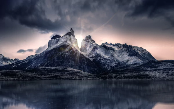 mountain sunrise nature Torres del Paine HD Desktop Wallpaper | Background Image